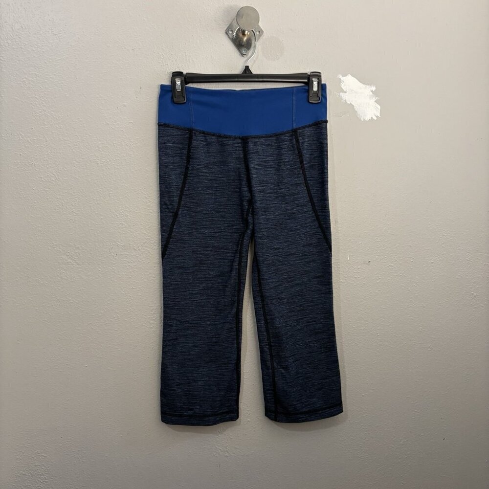 Lululemon Crop Women’s Size 4 Capri Athletic Leggings Low Rise Blue/Gray